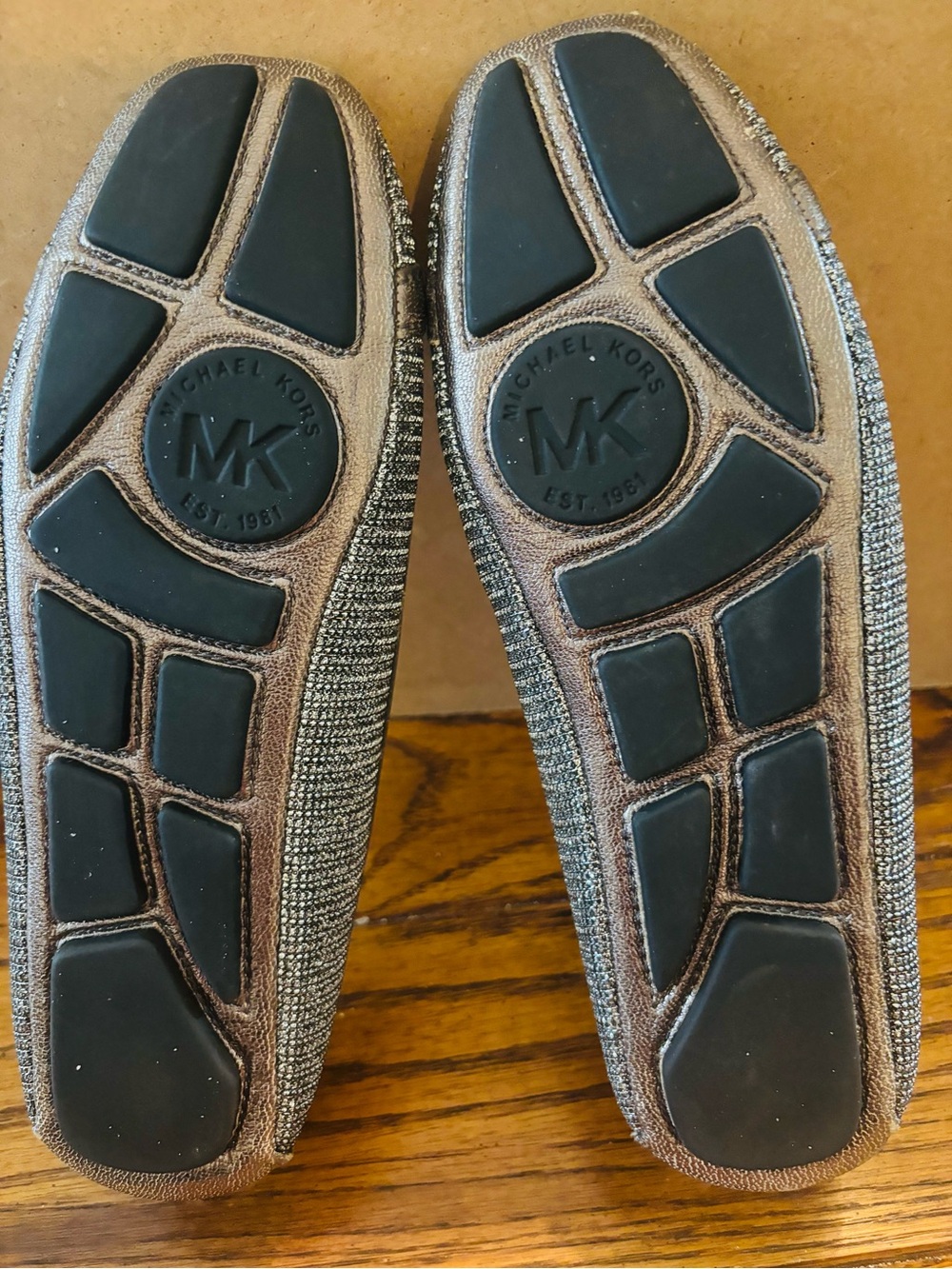 Michael Kors  Fulton Moccasin Silver Crystal Embellished Logo Flat - Picture 8 of 8